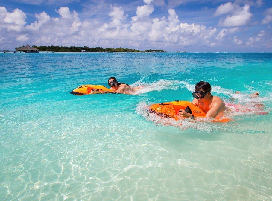 Riding Seabob sea scooter