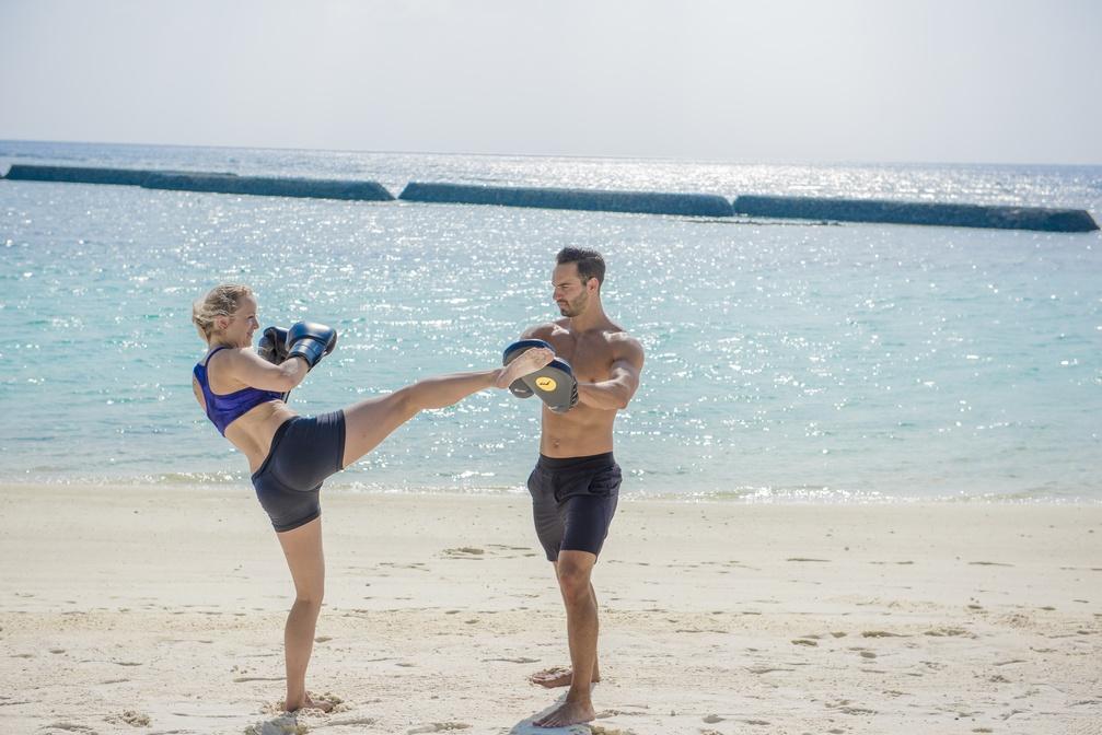 Kickboxing by the beach
