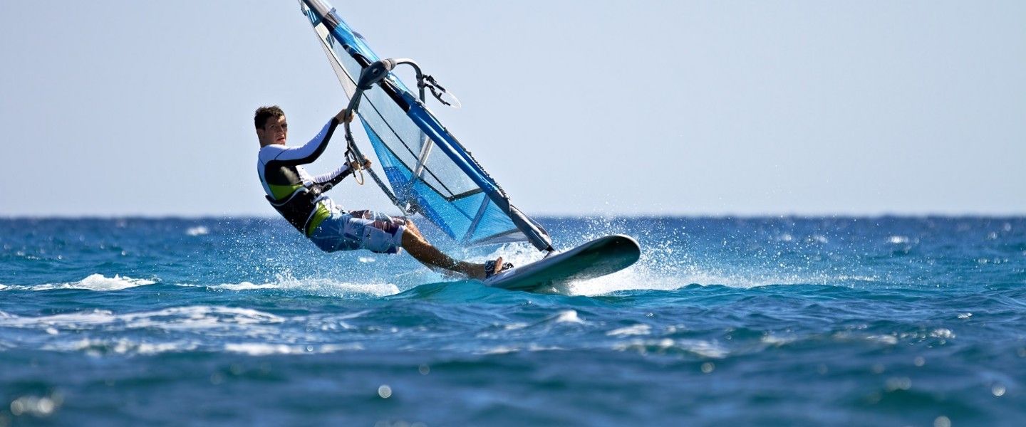  Windsurfing in the water
