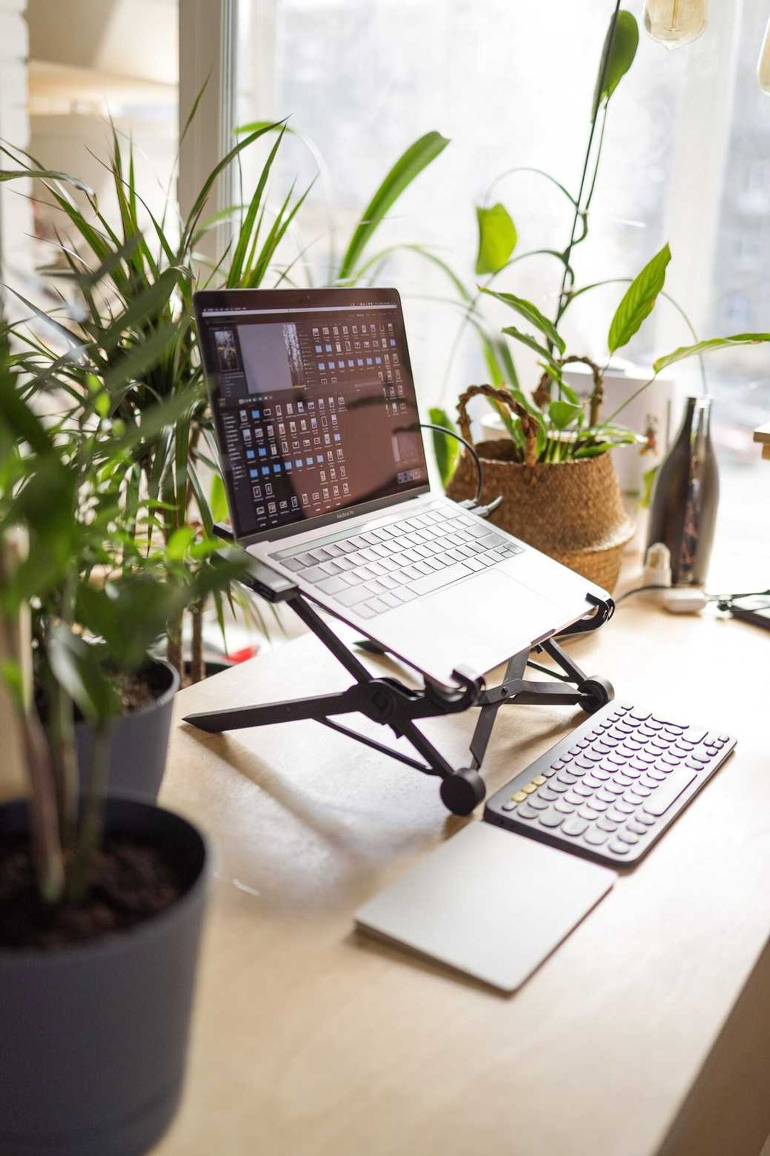 A basic remote work laptop setup