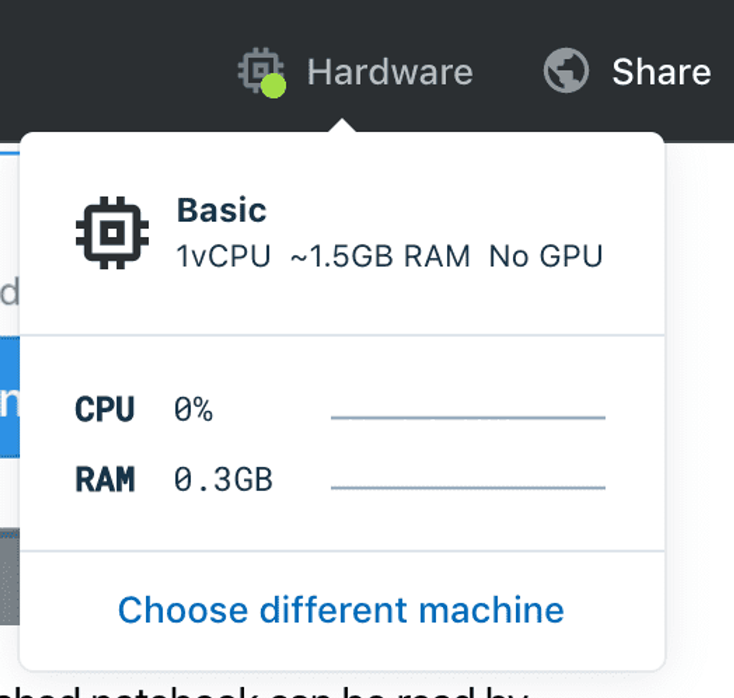 Easily view and choose which hardware your notebook is running on