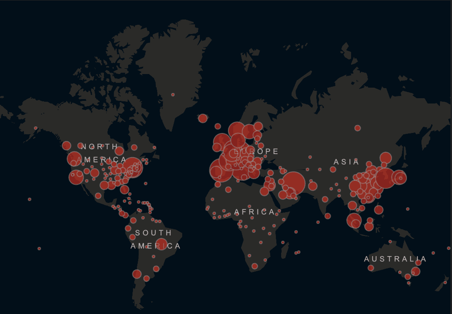 An early COVID-19 infection map from JHU