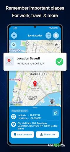 لقطة شاشة 1 من Save Location GPS - Live Share