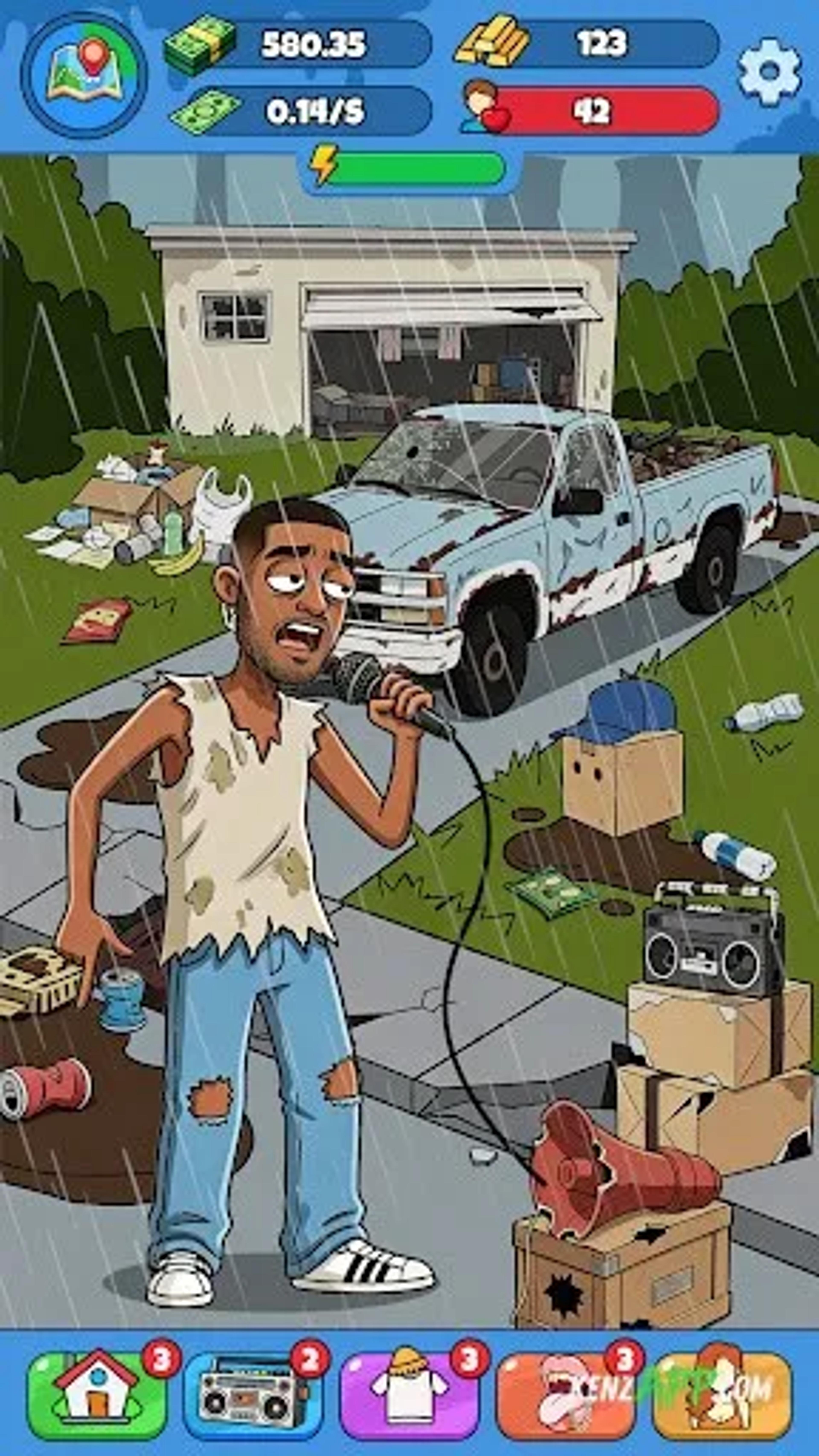 لقطة شاشة 1 من Rap Star:Idle Clicker