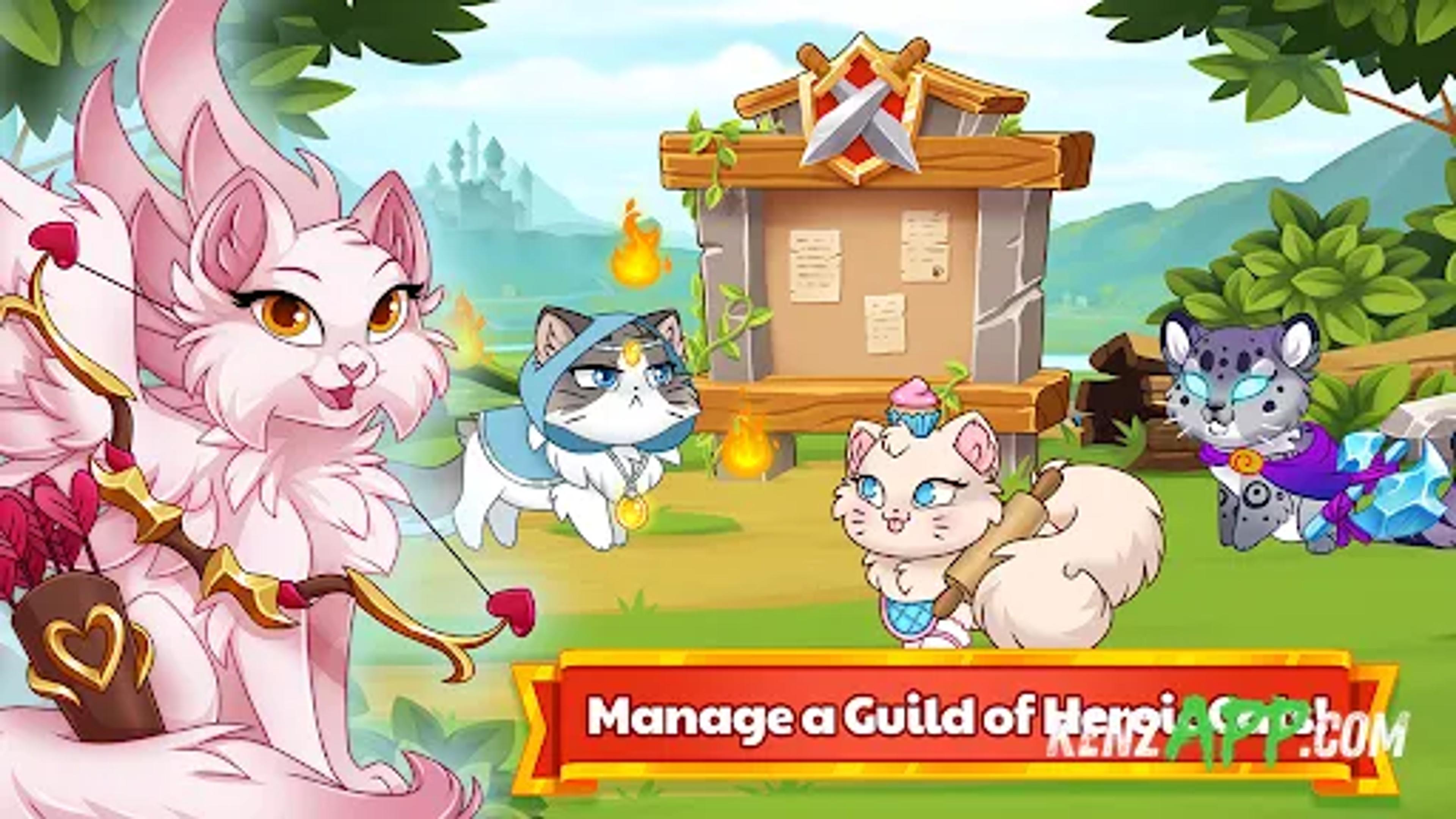 لقطة شاشة 1 من Castle Cats - Idle Hero RPG
