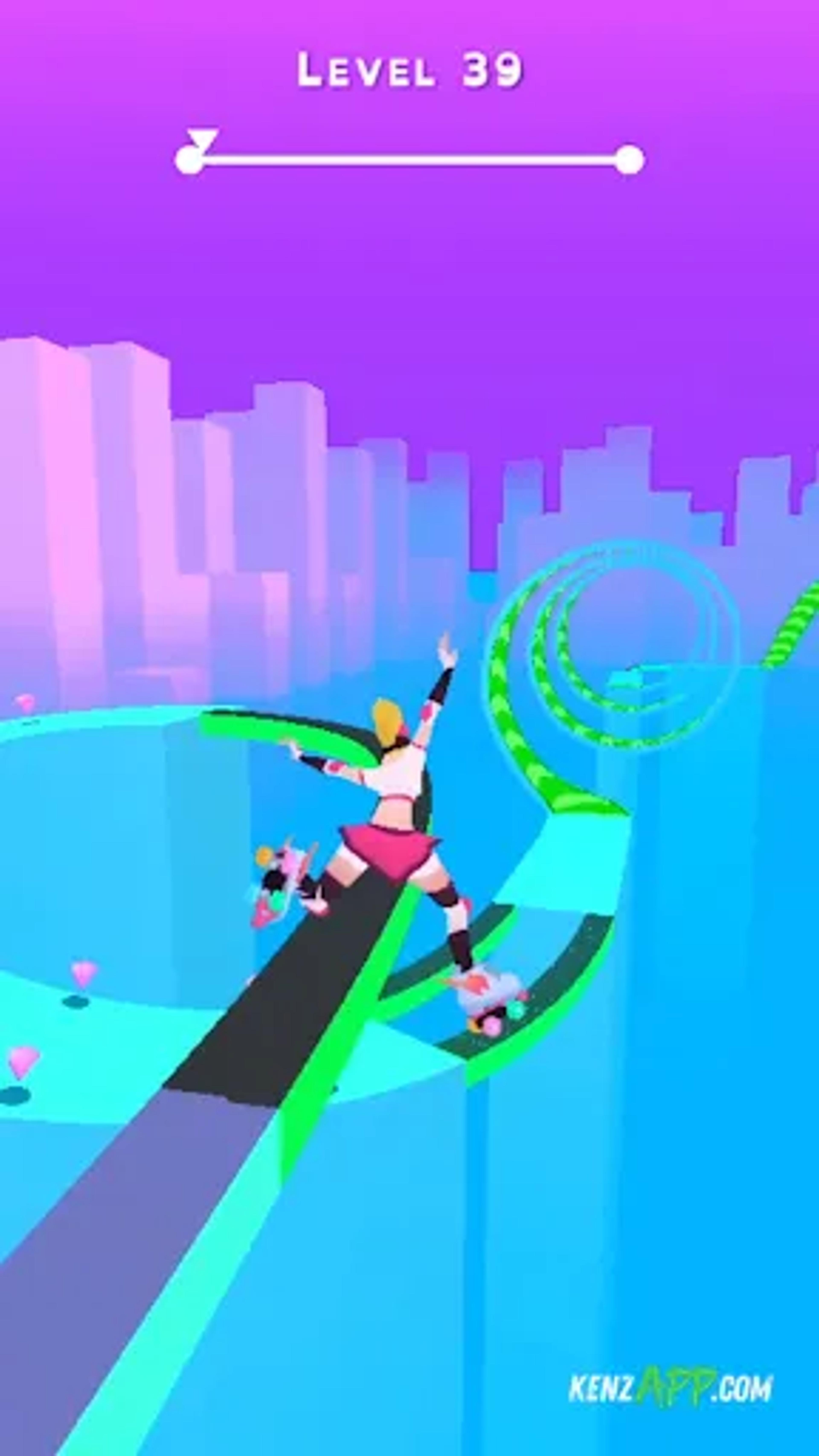 لقطة شاشة 3 من Sky Roller: Rainbow Skating