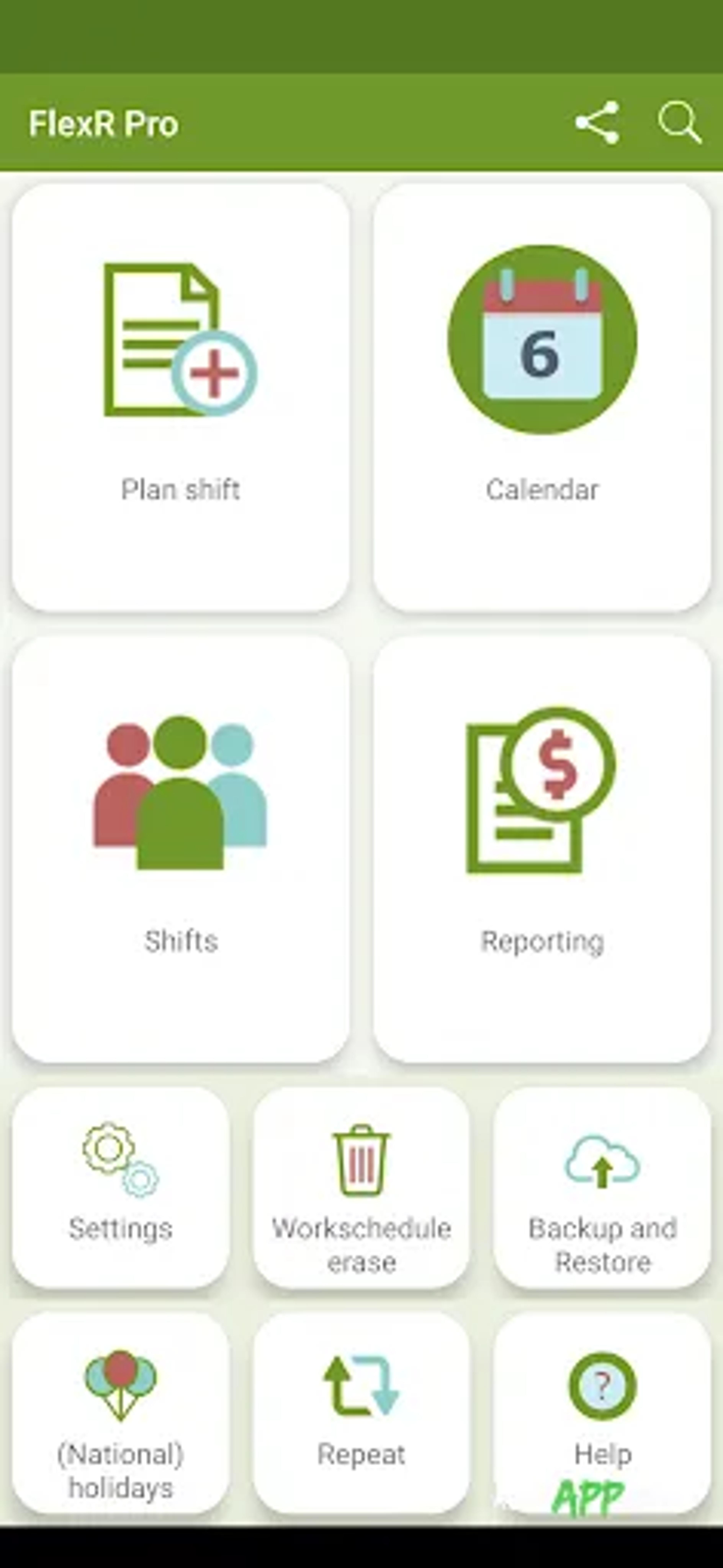 لقطة شاشة 1 من Shift Work Calendar - FlexR