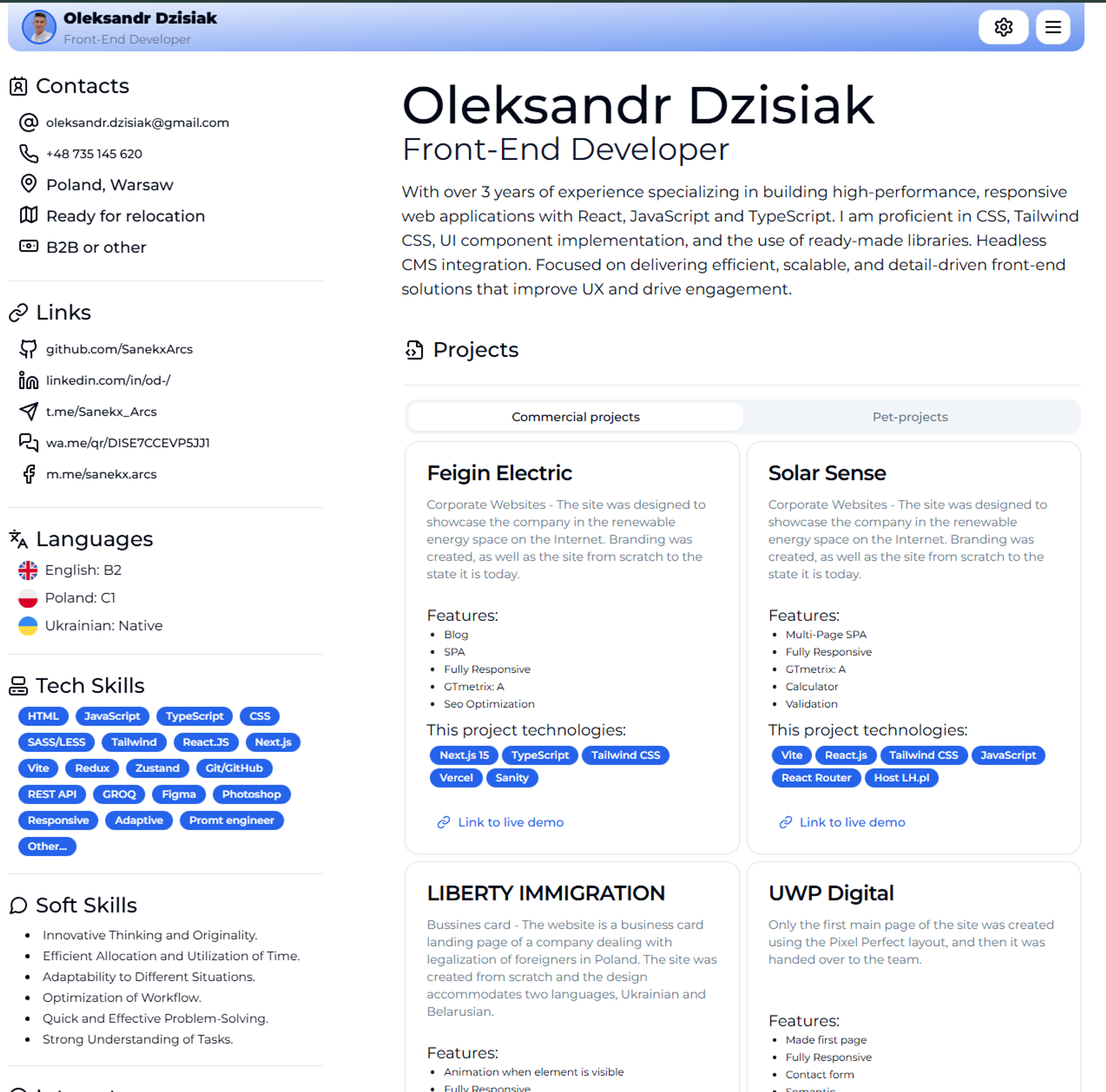 Digital Resume screenshot 3