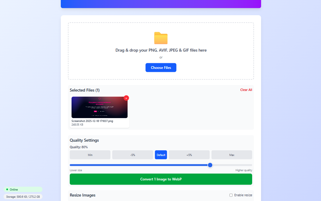 WebP Converter screenshot 1