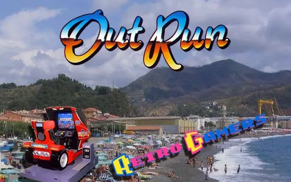 outrun arcade sala giochi spiaggia 1990