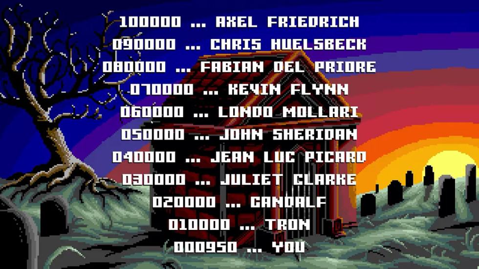 Schermata dei record di Kaboomania su Amiga con il nome di Chris Huelsbeck tra i giocatori