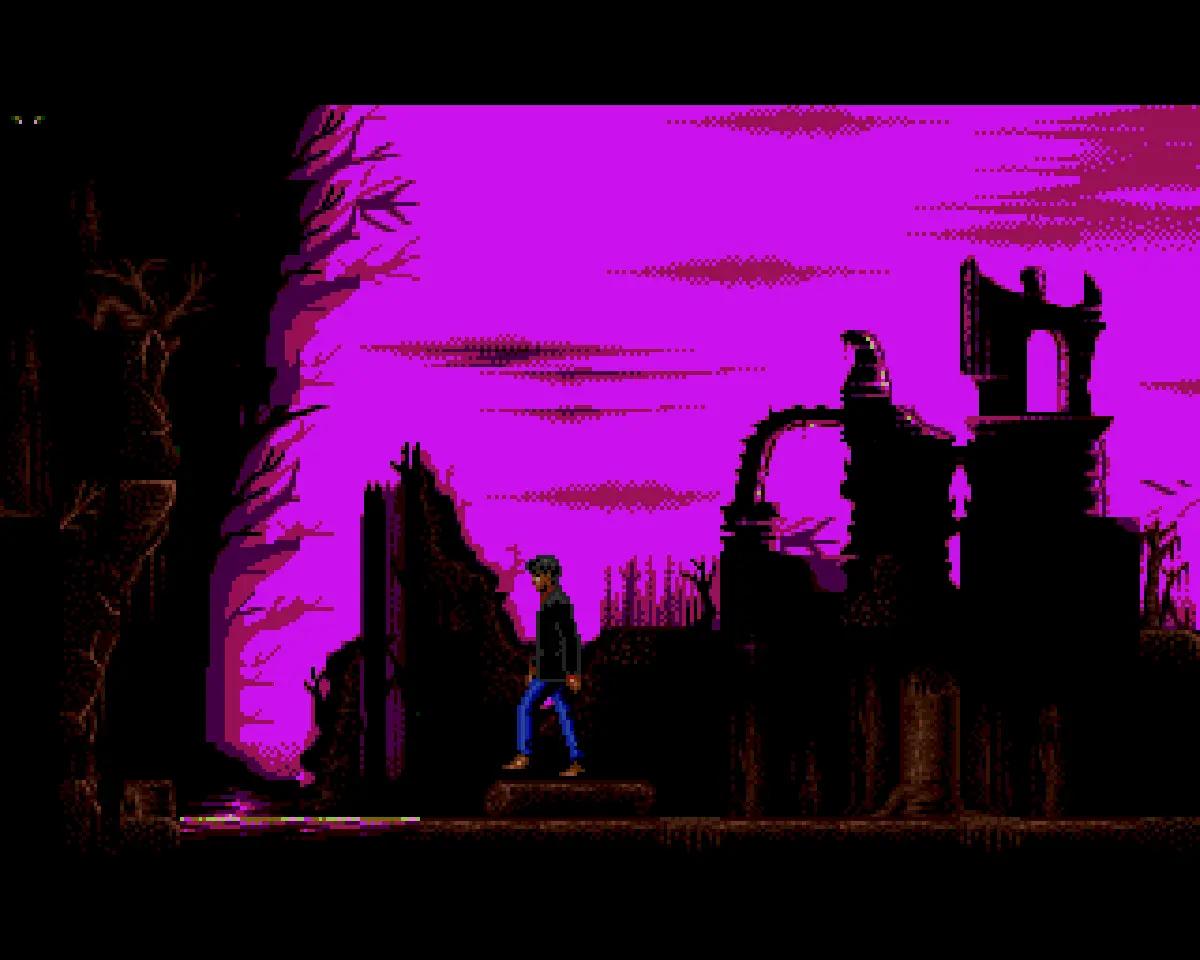 Dylan Dog in a scene from La Regina delle Tenebre by Simulmondo