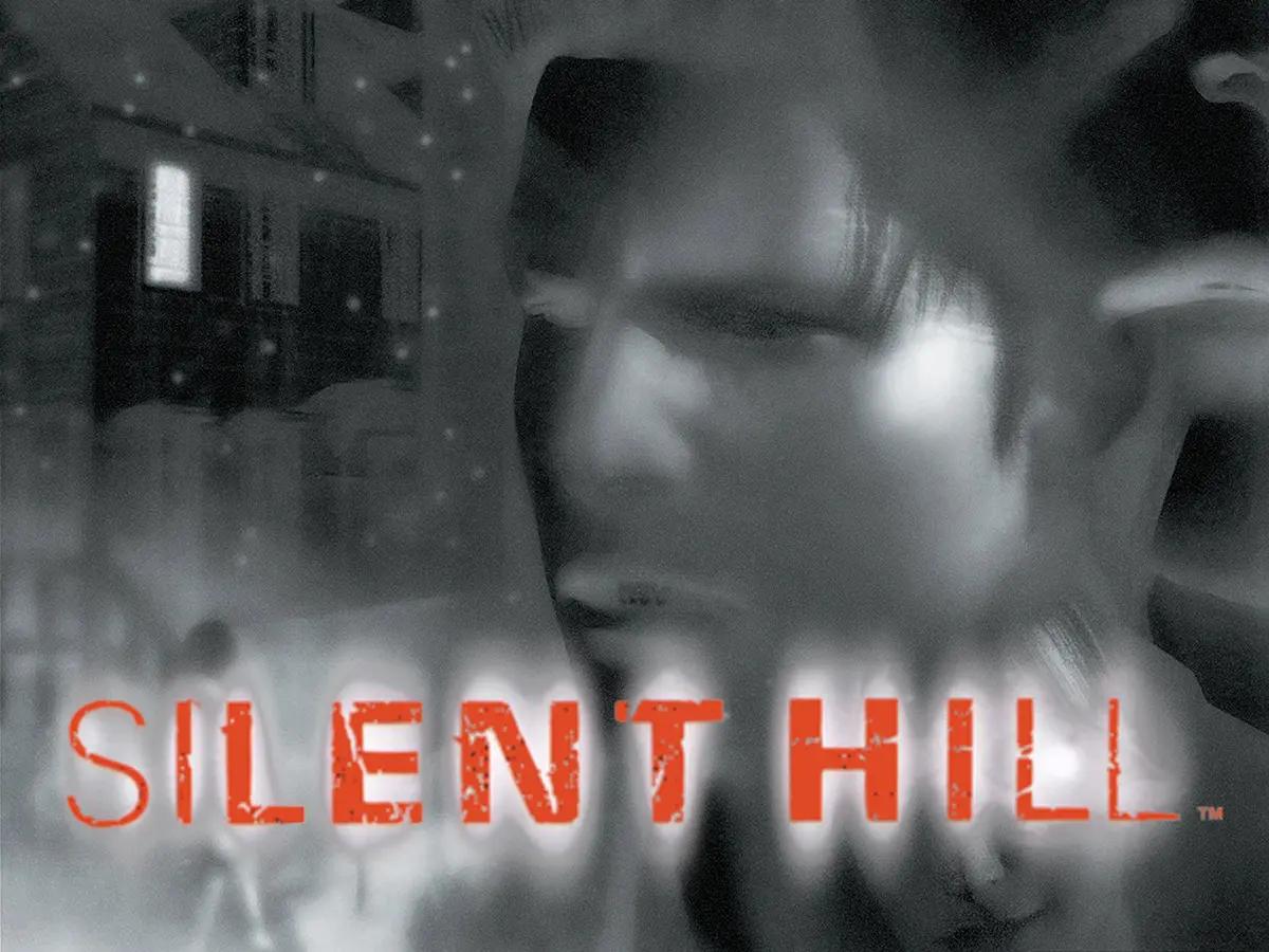 Volto di Harry Mason avvolto nella nebbia nella copertina originale di Silent Hill per PlayStation.