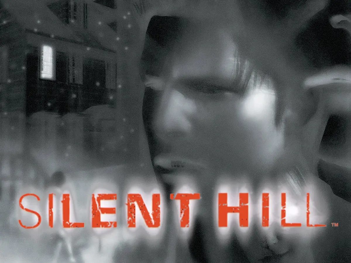 Volto di Harry Mason avvolto nella nebbia nella copertina originale di Silent Hill per PlayStation.