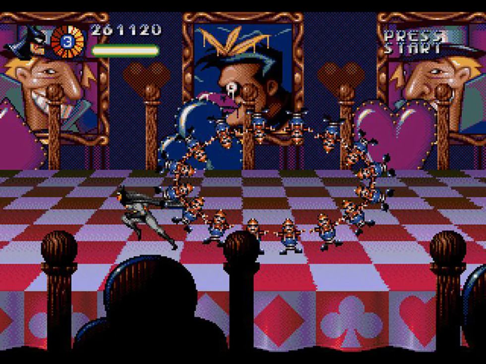 Batman combatte in The Adventures of Batman & Robin su Mega Drive