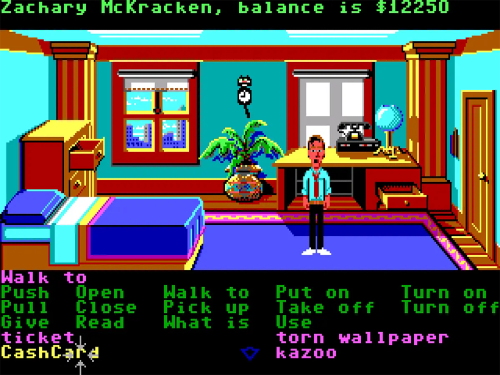 Zak McKracken adventure game screenshot from the classic Lucasfilm Games title.