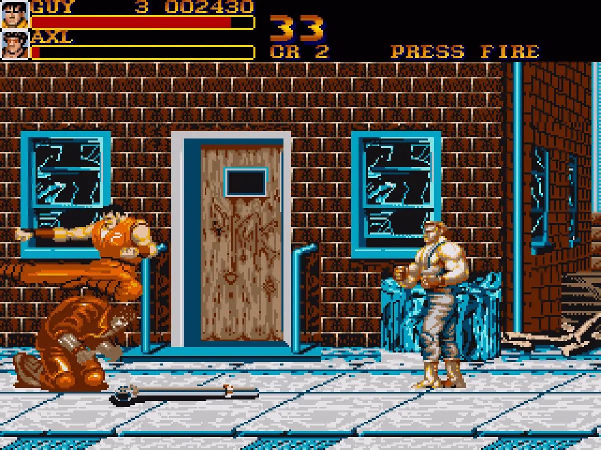Screenshot from the Amiga conversion of Final Fight published by U.S. Gold.