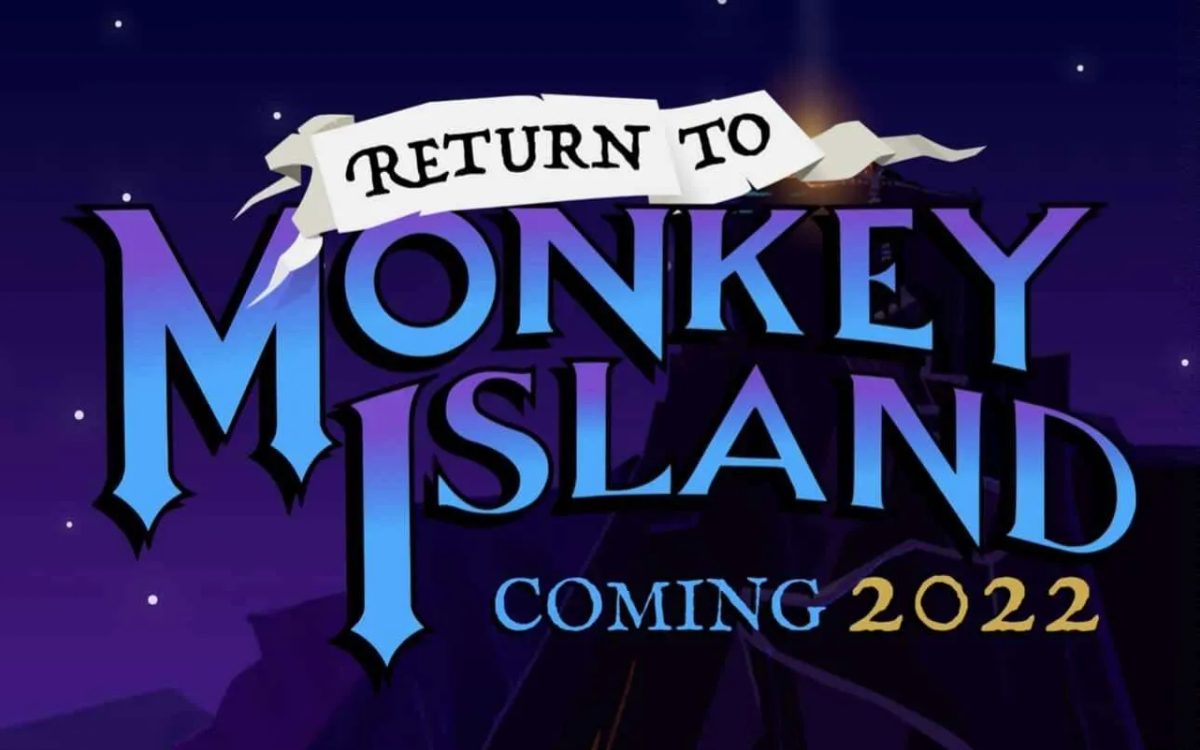 Schermata promozionale di Return to Monkey Island con annuncio Coming 2022.