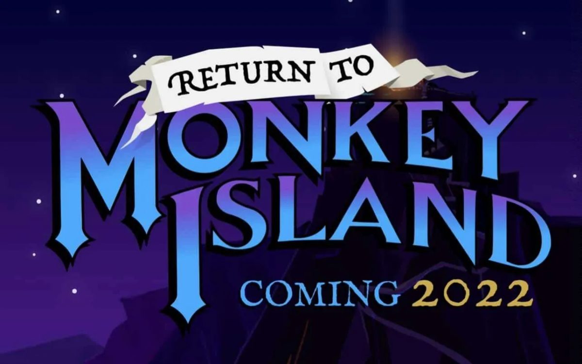 Schermata promozionale di Return to Monkey Island con annuncio Coming 2022.