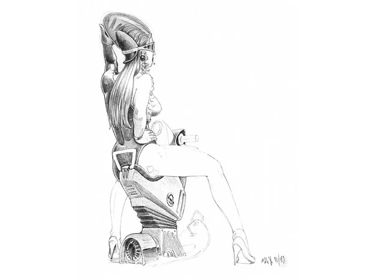 Disegno a mano libera di Massimo Magnasciutti realizzato tra il 1984 e il 1990.
