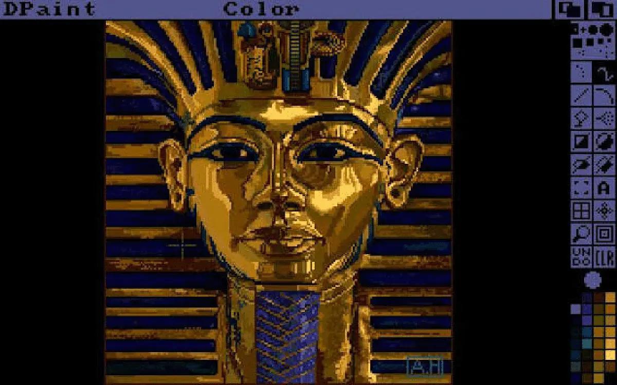 Schermata di Deluxe Paint su Amiga.
