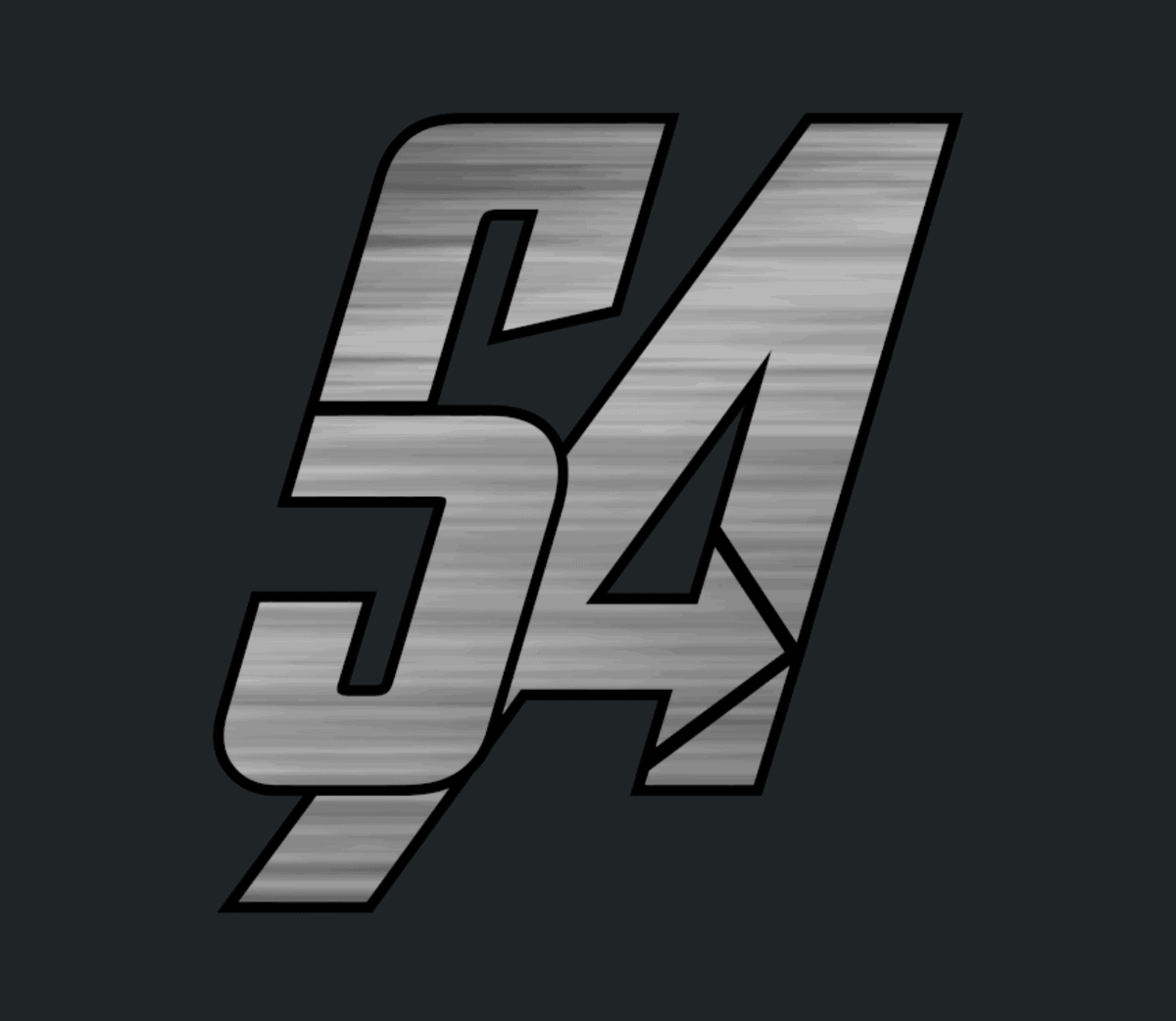 Logo SA argentato su sfondo scuro.