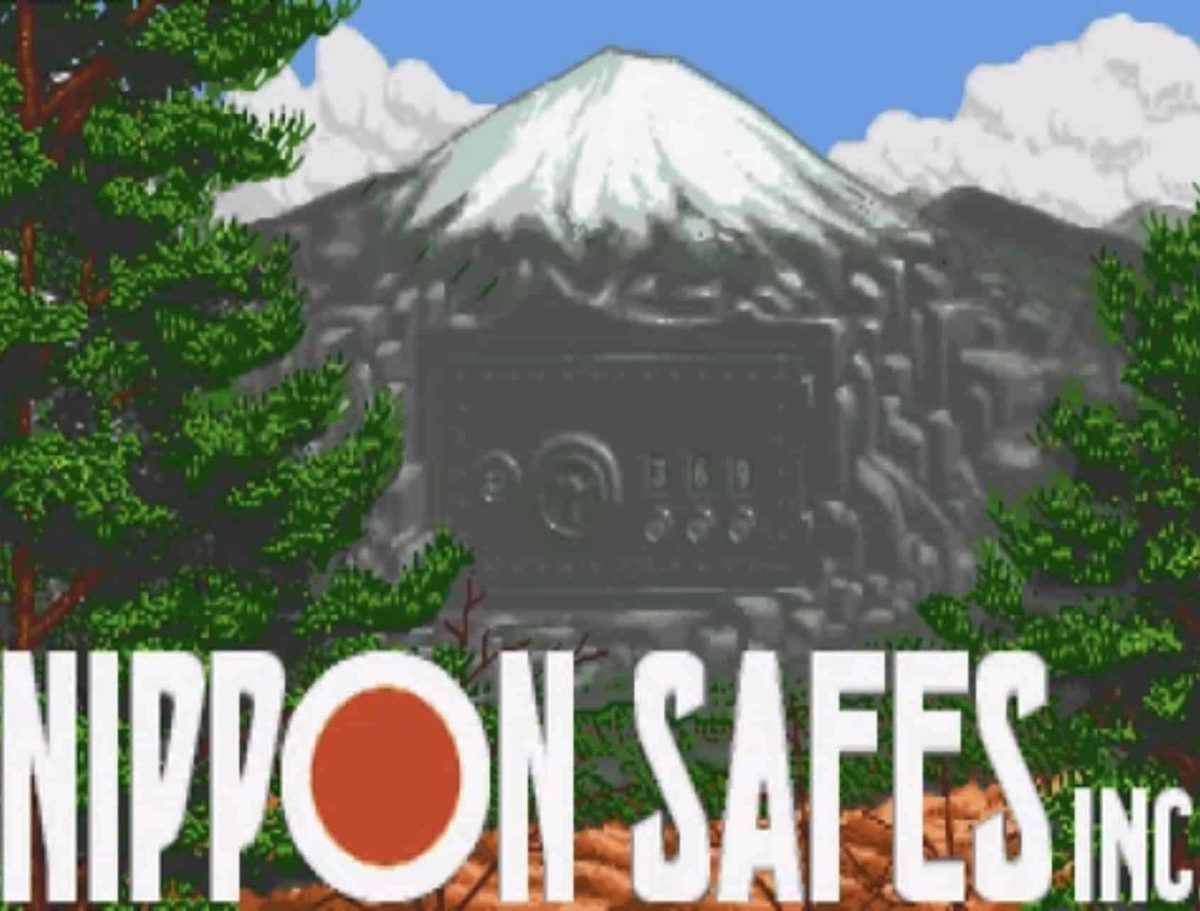 Schermata del titolo di Nippon Safes Inc. con monte Fuji sullo sfondo.