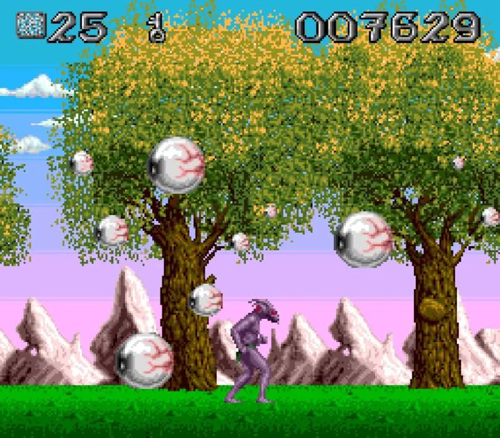 Schermata della versione TurboGrafx-CD di Shadow of the Beast.