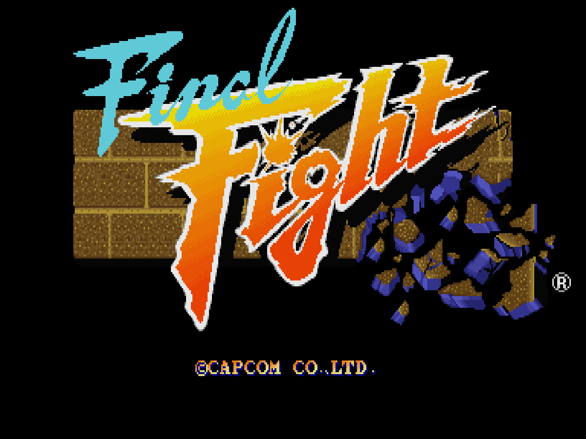 Title screen of Final Fight for Sharp X68000 with the Capcom logo.