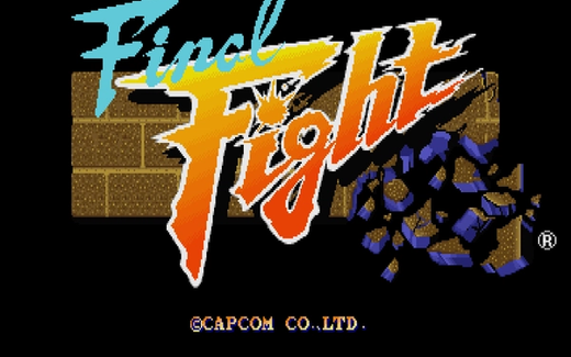 Schermata del titolo di Final Fight per Sharp X68000 con logo Capcom.