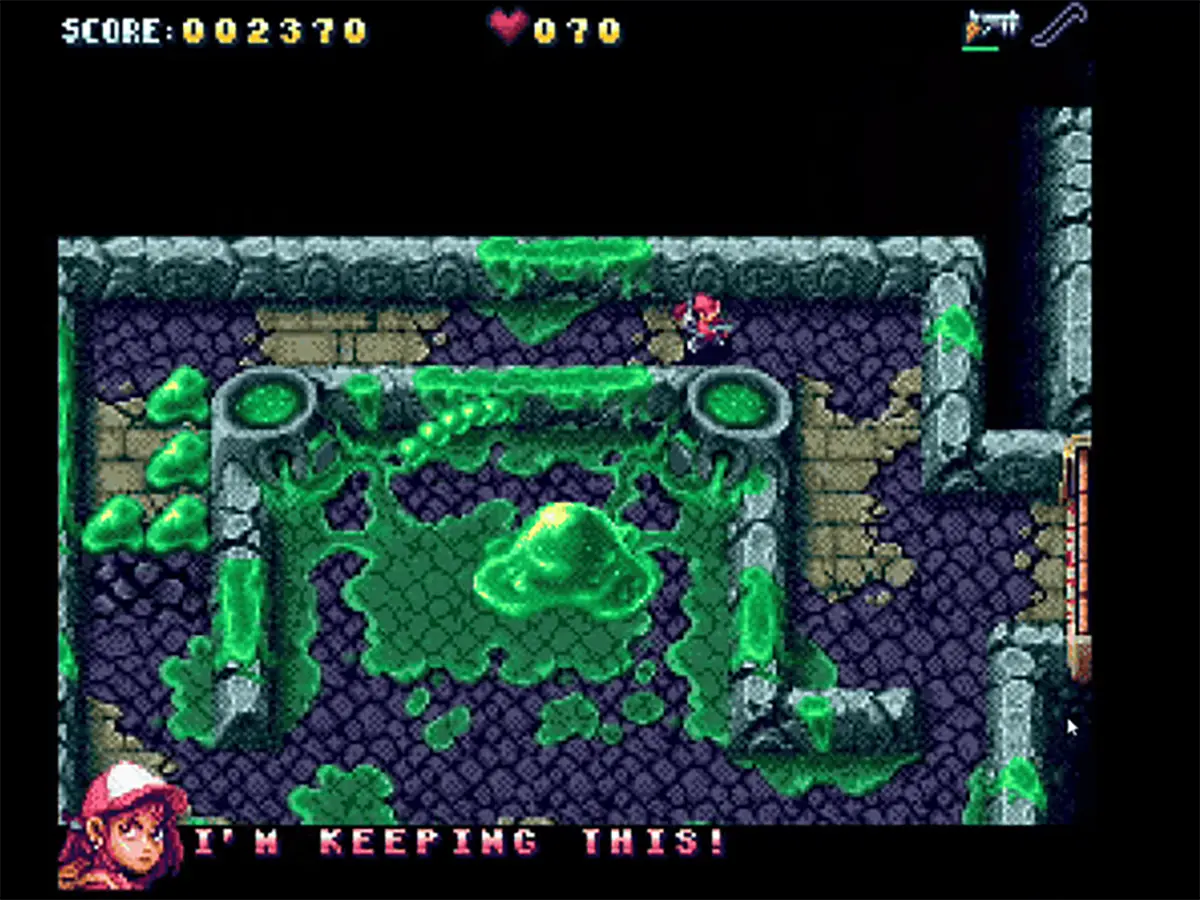 UrbX Warriors gameplay with the character exploring a green area and the message I’m Keeping This.
