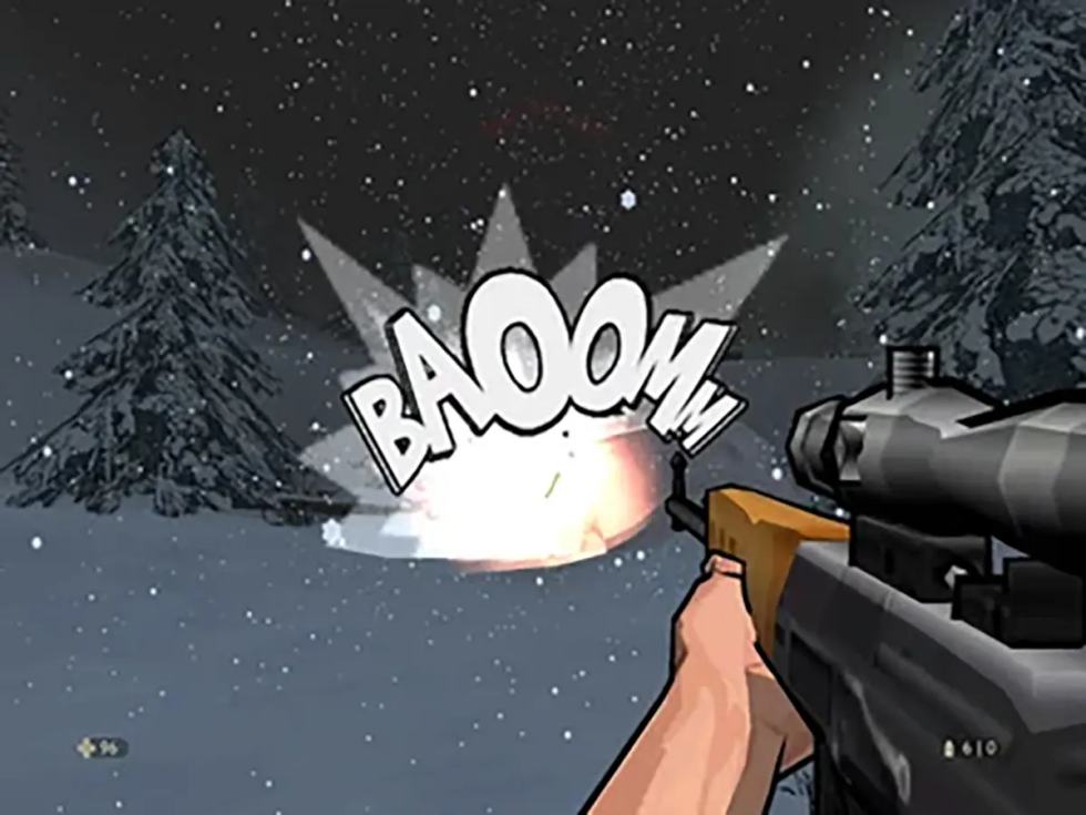 Explosion with comic-book onomatopoeia in XIII