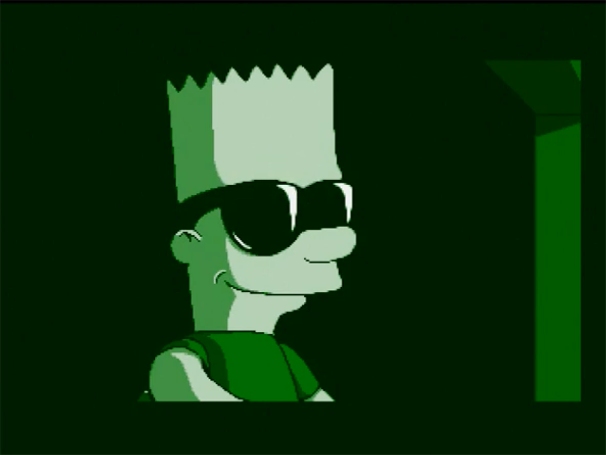 Bart indossa gli occhiali speciali nell'introduzione Amiga del gioco