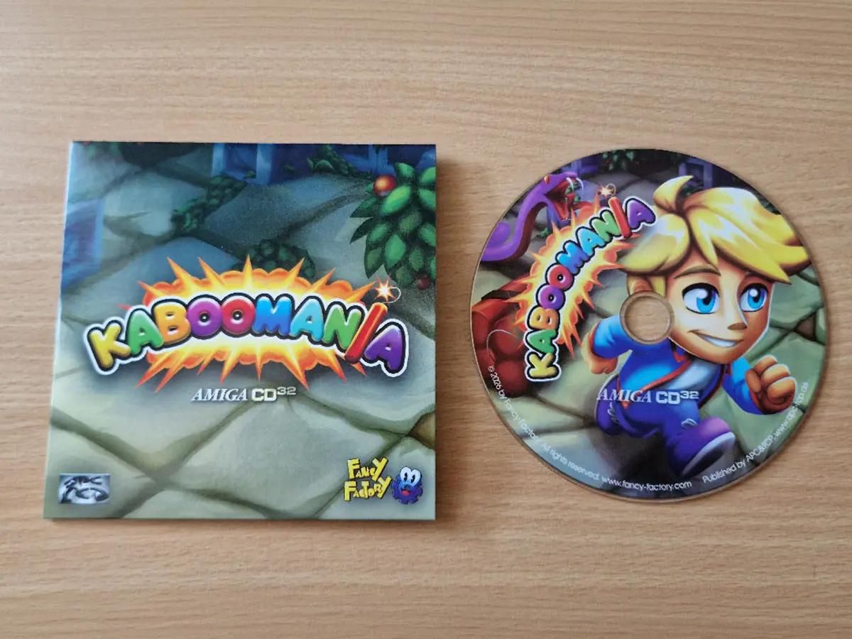 Edizione fisica boxed di Kaboomania per Amiga CD32 con CD e materiali stampati