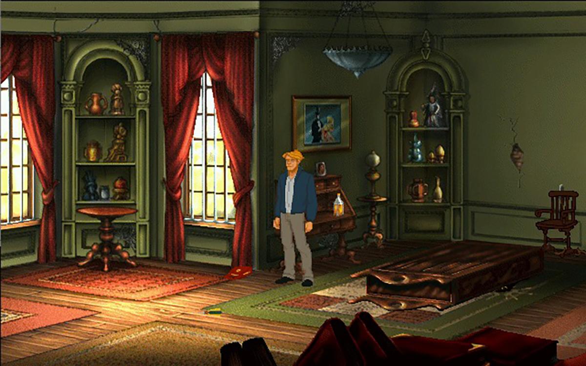 George Stobbart all’interno di una stanza in Broken Sword II