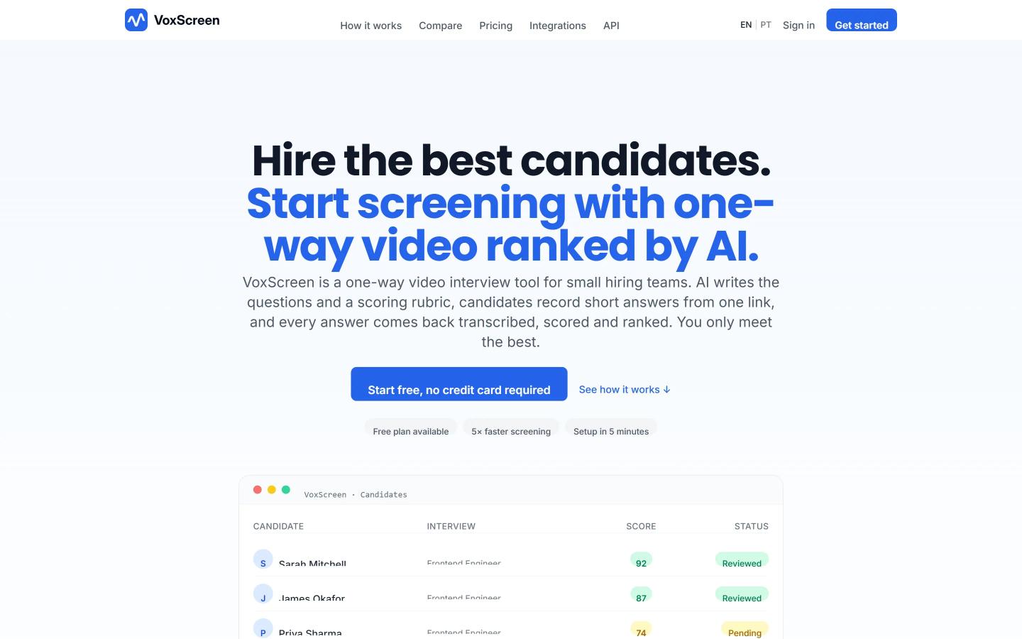 Voxscreen Homepage