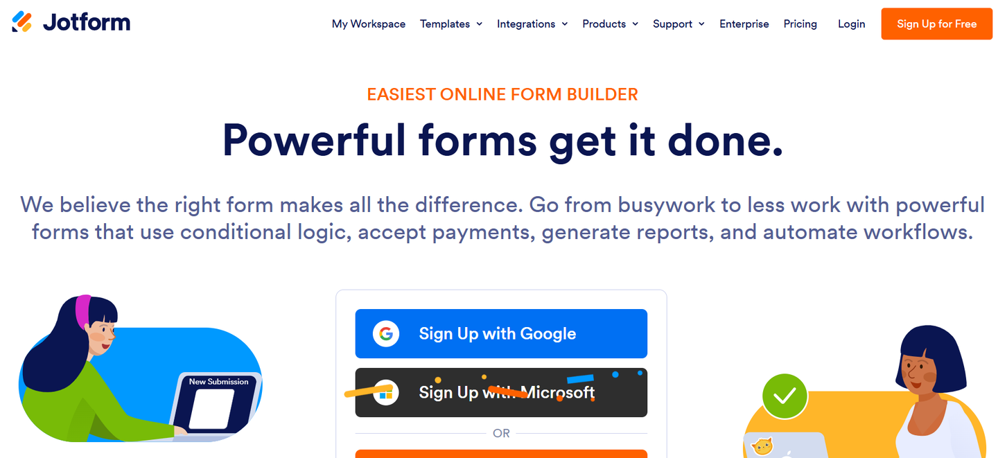 Jotform's website
