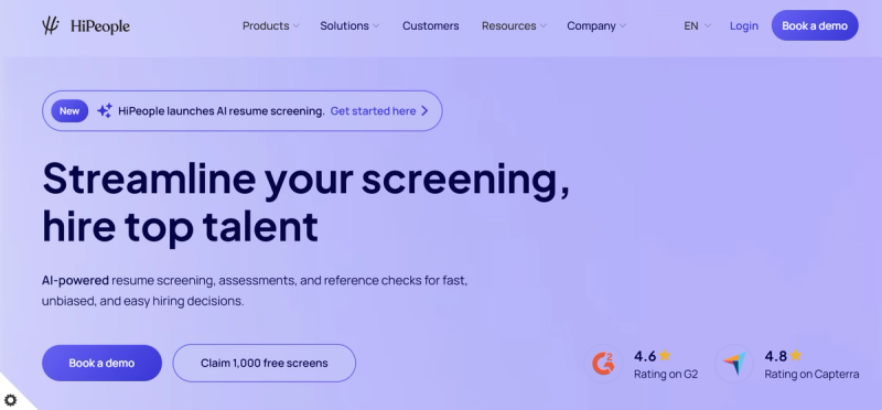 HiPeople's website