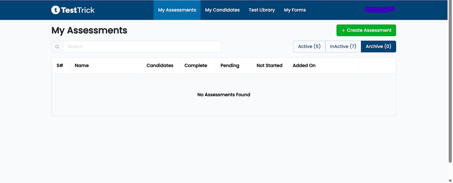 Testtrick Dashboard
