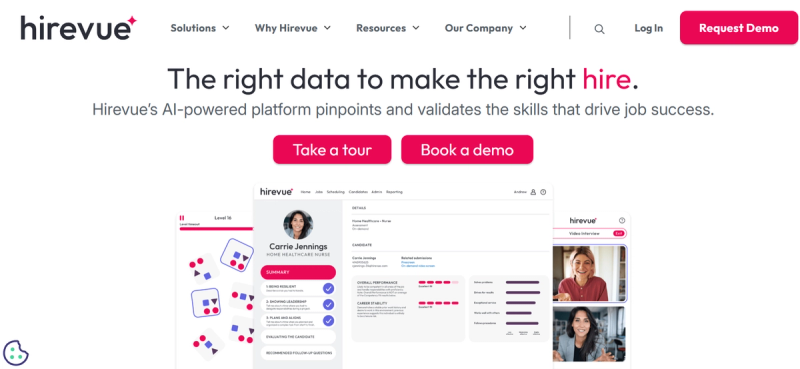 Hirevue's website