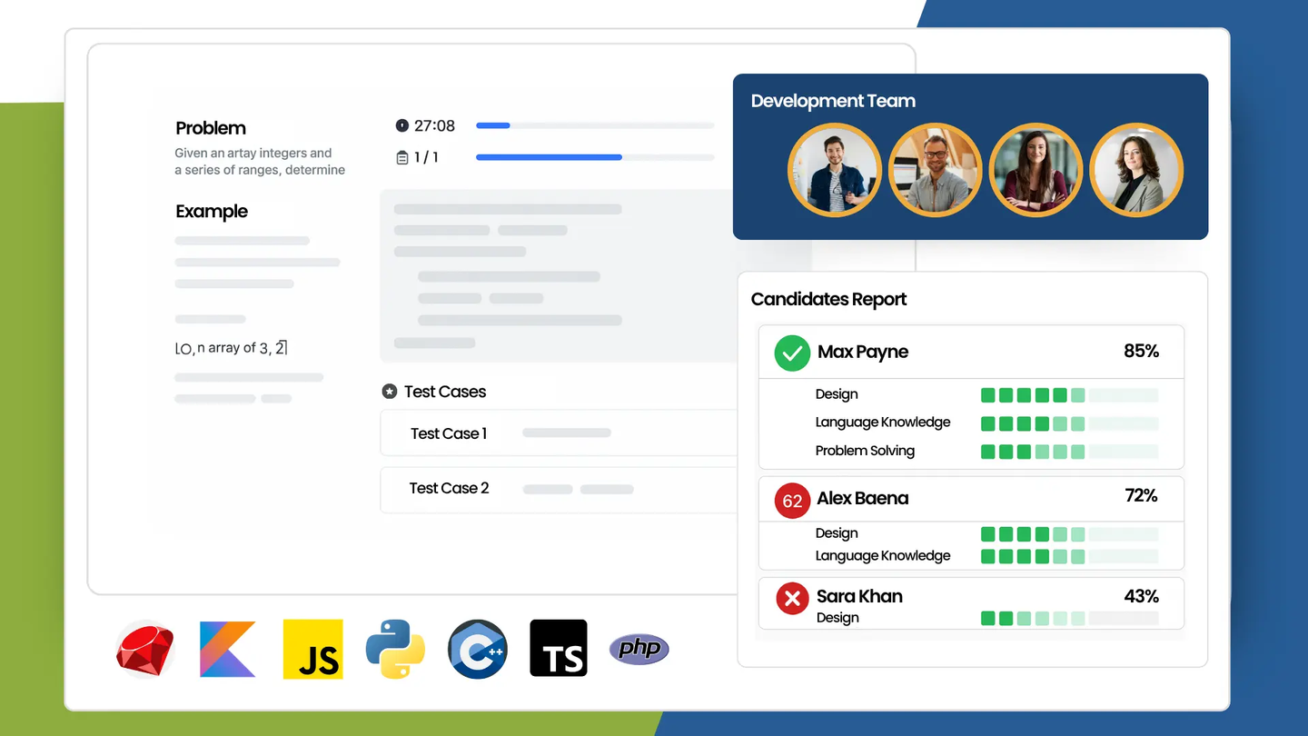 Coding skills evaluation in TestTrick