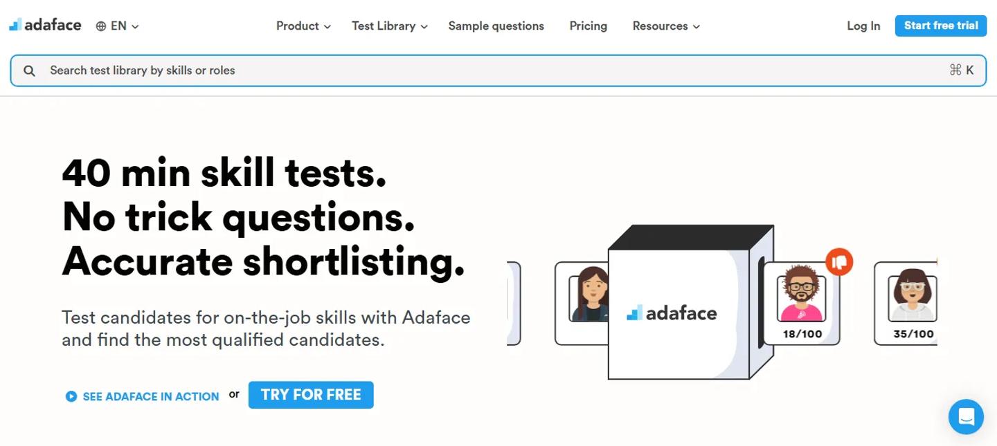 Adaface Homepage