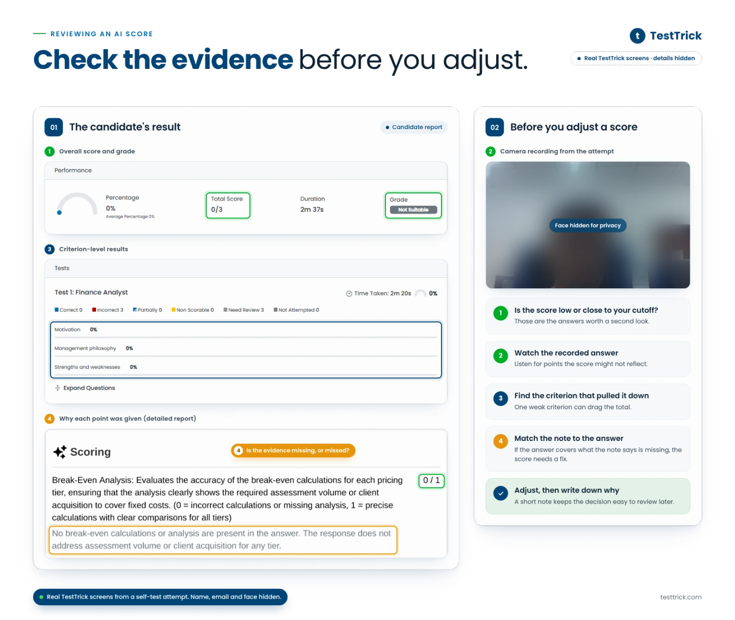 Recorded Response, Criterion-level Results and Score