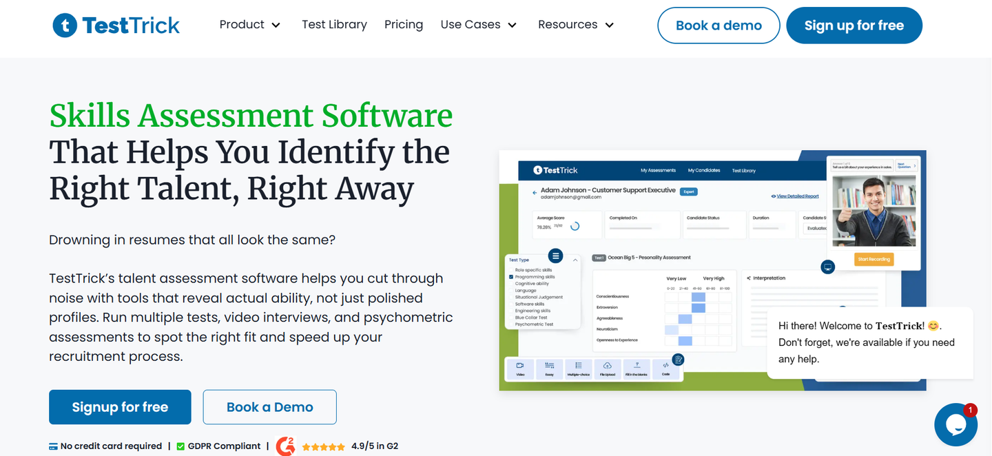 TestTrick website