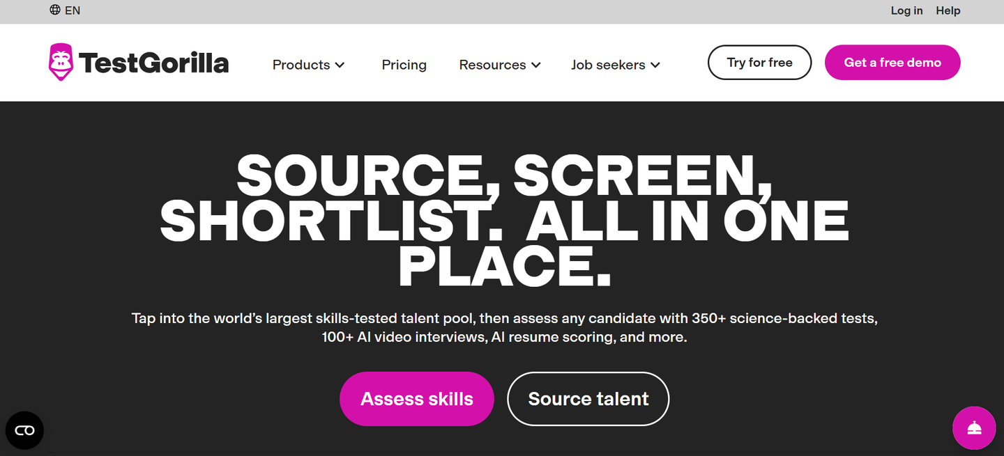TestGorilla website