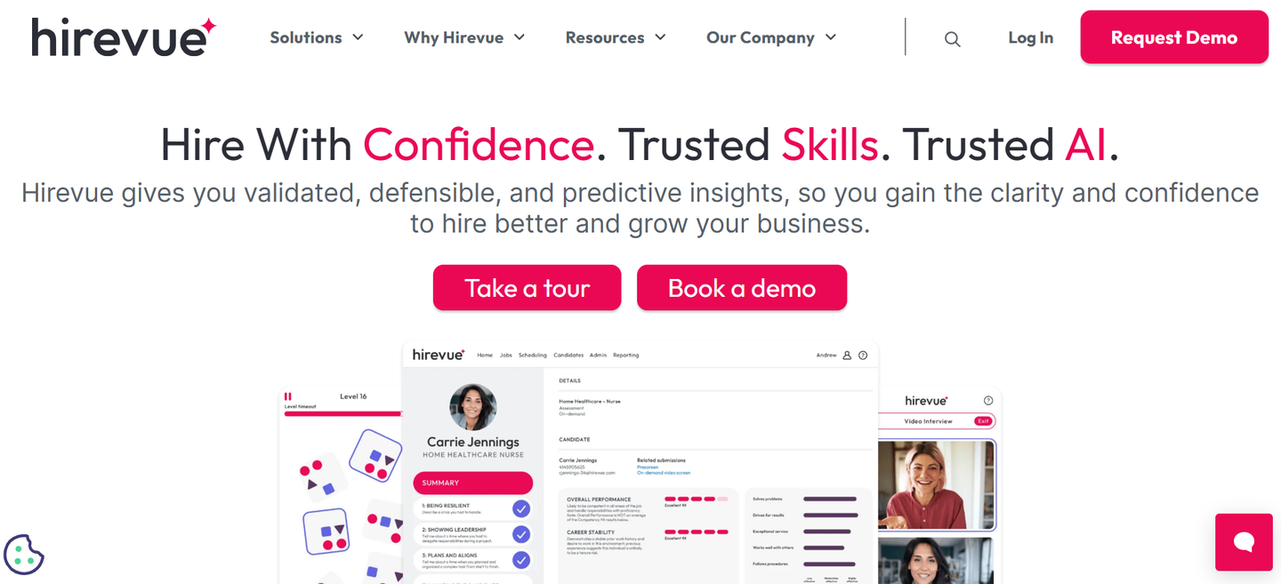 HireVue's website