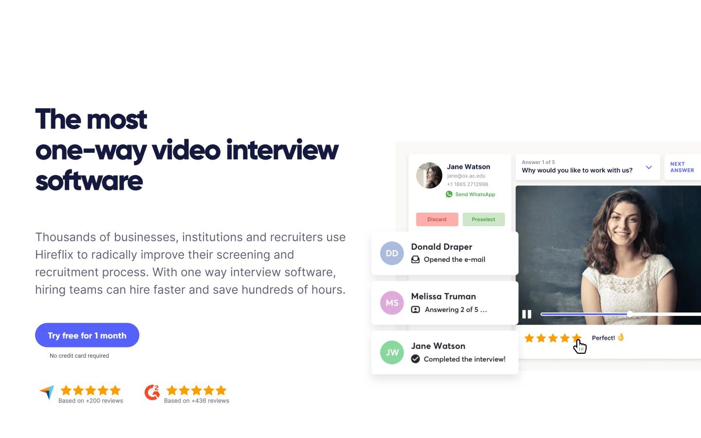 Hireflix Homepage