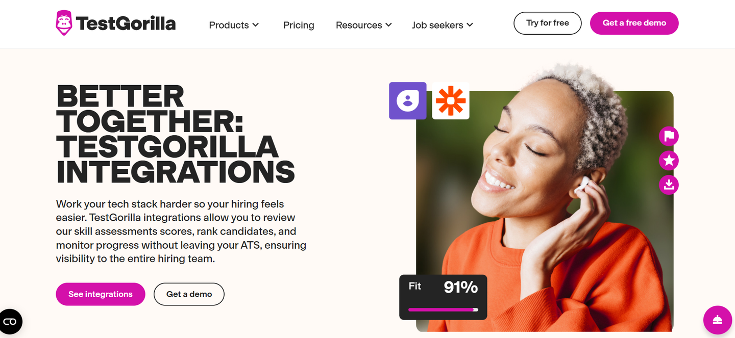 TestGorilla's website