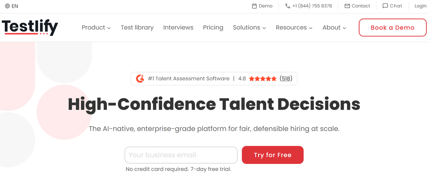 Testlify's website