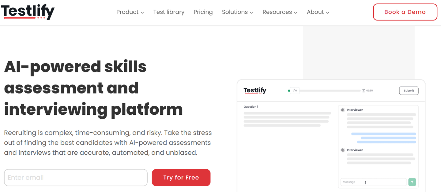 Testlify website